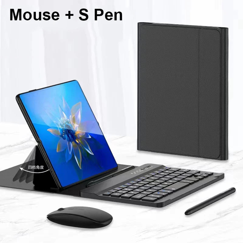 With Pen Wireless Mouse keyboard Case For Samsung Galaxy Z Fold 6 5 4 3 2 Leather Touch Magnetic keyboard Cover For OnePlus Open