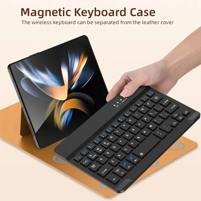 Wireless Keyboard for Honor Magic V3 5G Vs3 V2 RSR Vs2 Vs Ultimate Folding Holder Leather Case Keyboard with Pencil Slot Mouse