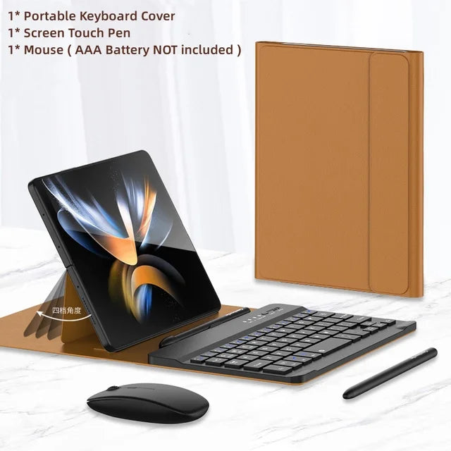 Wireless Keyboard for Honor Magic V3 5G Vs3 V2 RSR Vs2 Vs Ultimate Folding Holder Leather Case Keyboard with Pencil Slot Mouse
