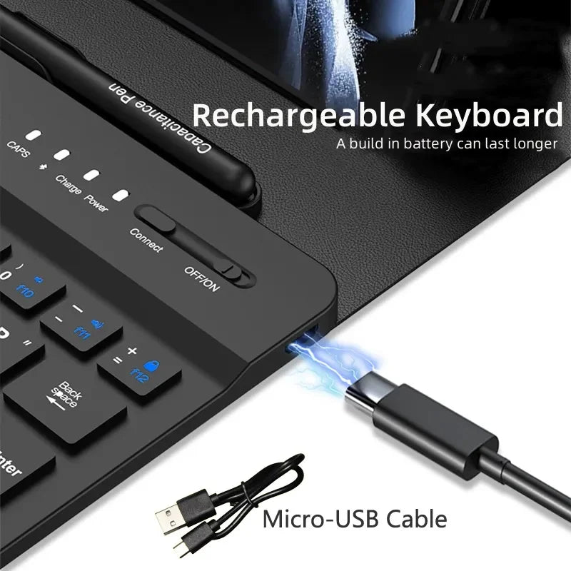 Wireless Keyboard for Honor Magic V3 5G Vs3 V2 RSR Vs2 Vs Ultimate Folding Holder Leather Case Keyboard with Pencil Slot Mouse