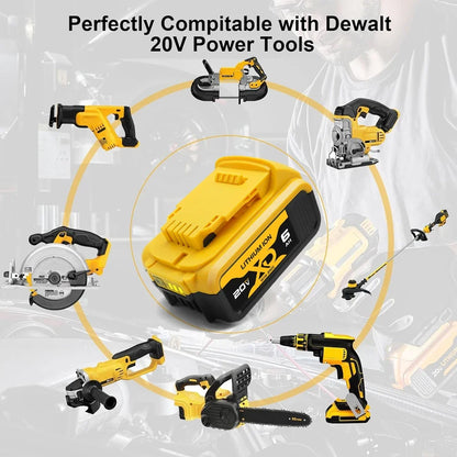 New DCB200 20V 4Ah/6Ah/12Ah Lithium Replacement Battery For Dewalt 18V DCB200 DCB180 DCB181 DCB182 DCB184 DCB201 DCB206