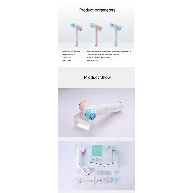 NewFace Portable Cuidado De La Cara Piel Facial Cleanser Blackhead Remover Massage Brush Exfoliating Beauty Skin Scrubber Device