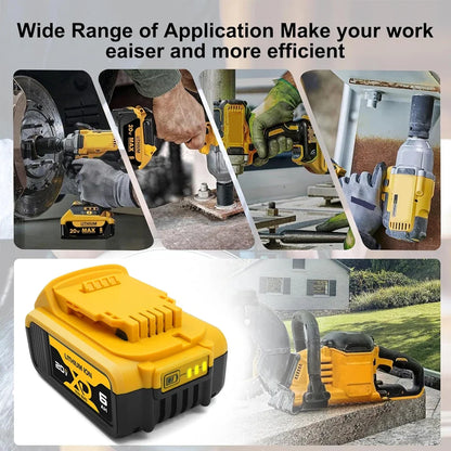 New DCB200 20V 4Ah/6Ah/12Ah Lithium Replacement Battery For Dewalt 18V DCB200 DCB180 DCB181 DCB182 DCB184 DCB201 DCB206