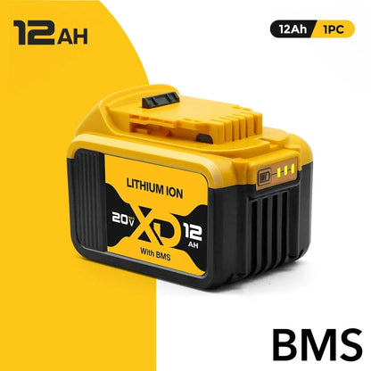 New DCB200 20V 4Ah/6Ah/12Ah Lithium Replacement Battery For Dewalt 18V DCB200 DCB180 DCB181 DCB182 DCB184 DCB201 DCB206