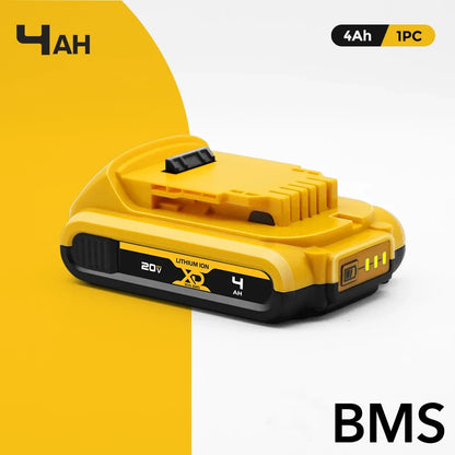 New DCB200 20V 4Ah/6Ah/12Ah Lithium Replacement Battery For Dewalt 18V DCB200 DCB180 DCB181 DCB182 DCB184 DCB201 DCB206
