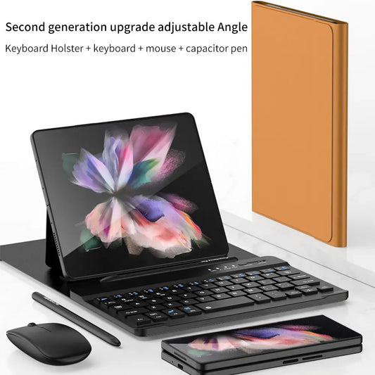 Wireless Keyboard for Honor Magic V3 5G Vs3  V2 RSR Vs2 Vs Ultimate Folding Holder Leather Case Keyboard with Pencil Slot Mouse